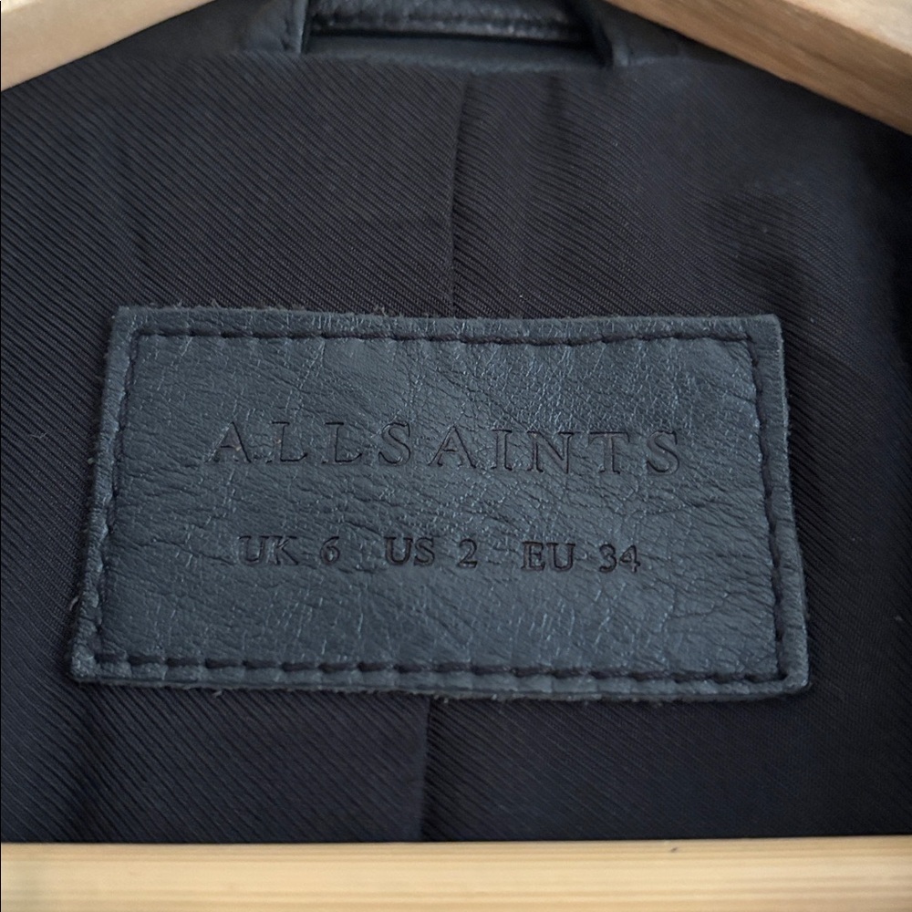 All saints leather jacket size 2 - Picture 3 of 6